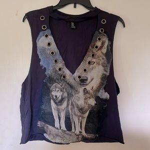 Forever 21 plunging wolf tank